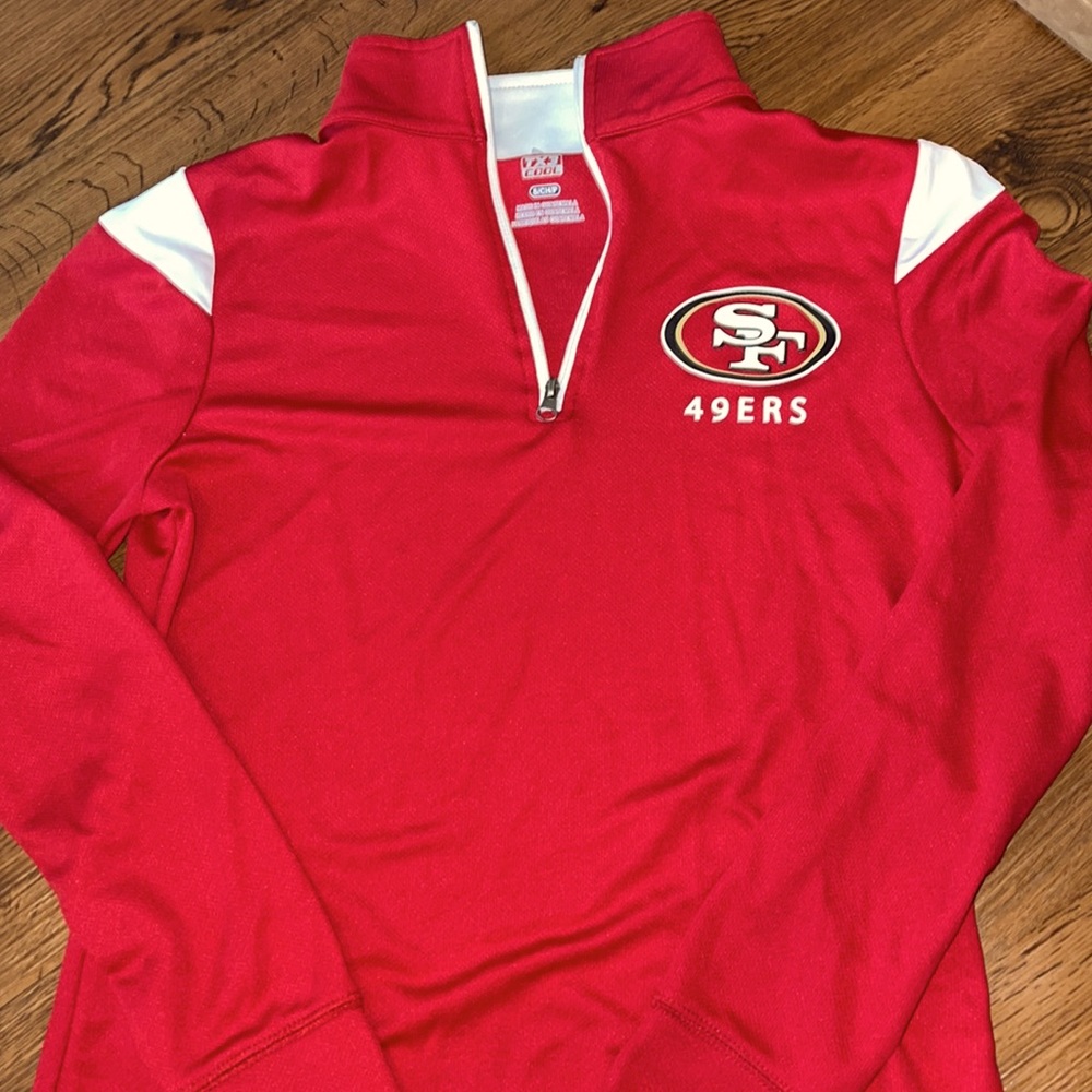 NFL Red and White V-Neck Sweater